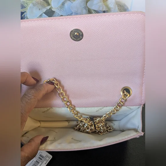 BeBe NWT Blush Pink Dainty Crossbody Chain Strap Purse Bag - Picture 5 of 10